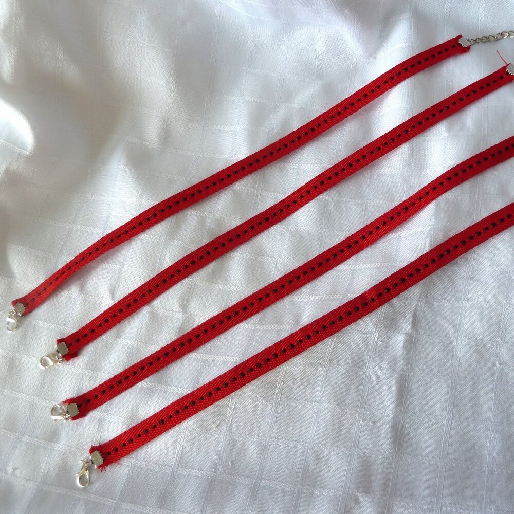 Beautiful handmade red choker necklace